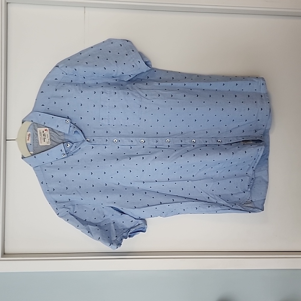 Blue Short Sleeve Button up